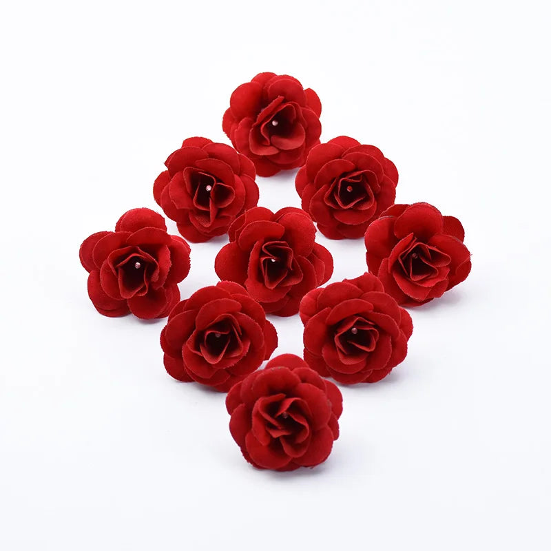 Afralia™ Silk Red Roses Head - Home Decor, Wedding, DIY Gifts