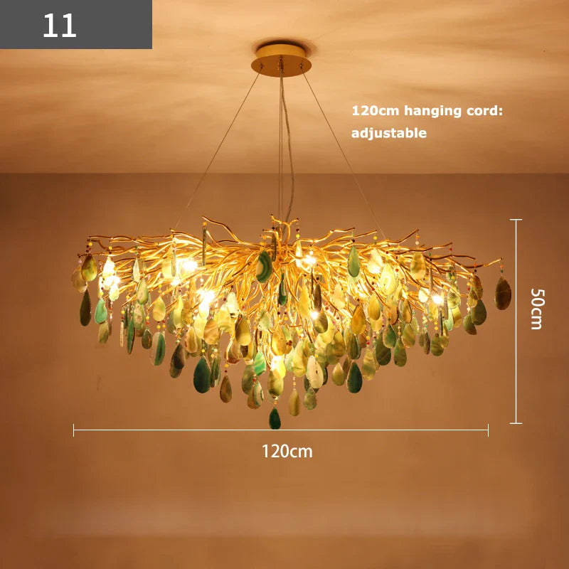 Afralia™ Agate Designer LED Chandelier for Dining & Foyer Room