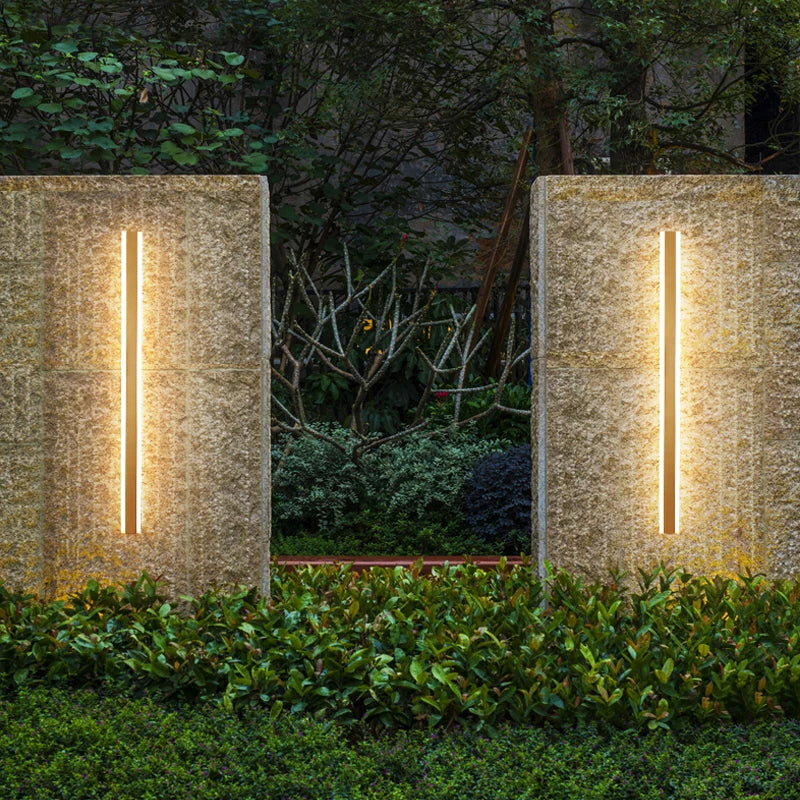 Afralia™ Outdoor LED Wall Lamp Gold Light for Garden Porch Sconces