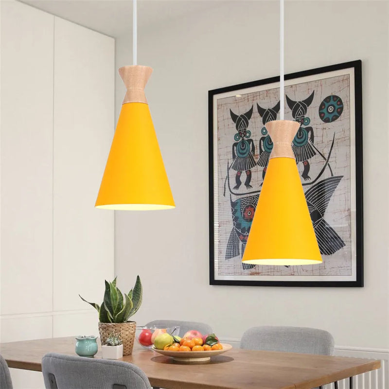 Afralia™ Yellow Nordic Pendant Light for Restaurant Dining Living Room Bar Cafe