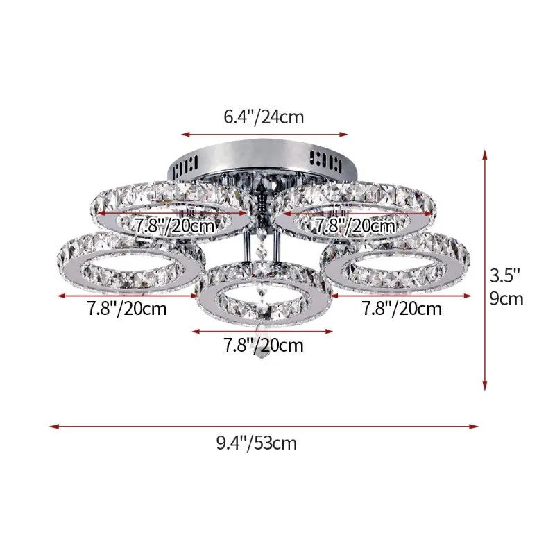 Afralia™ Crystal LED Ceiling Chandelier for Modern Living Room Decor Luxe Lighting Fixtures