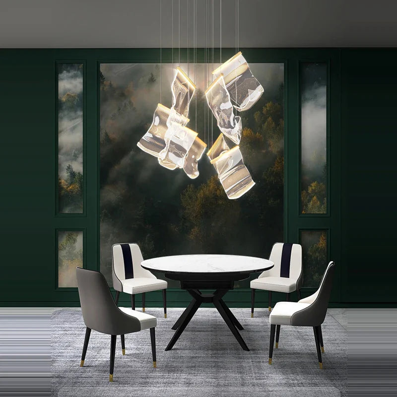 Afralia™ Black Love Chandelier Lighting for Dinning Room