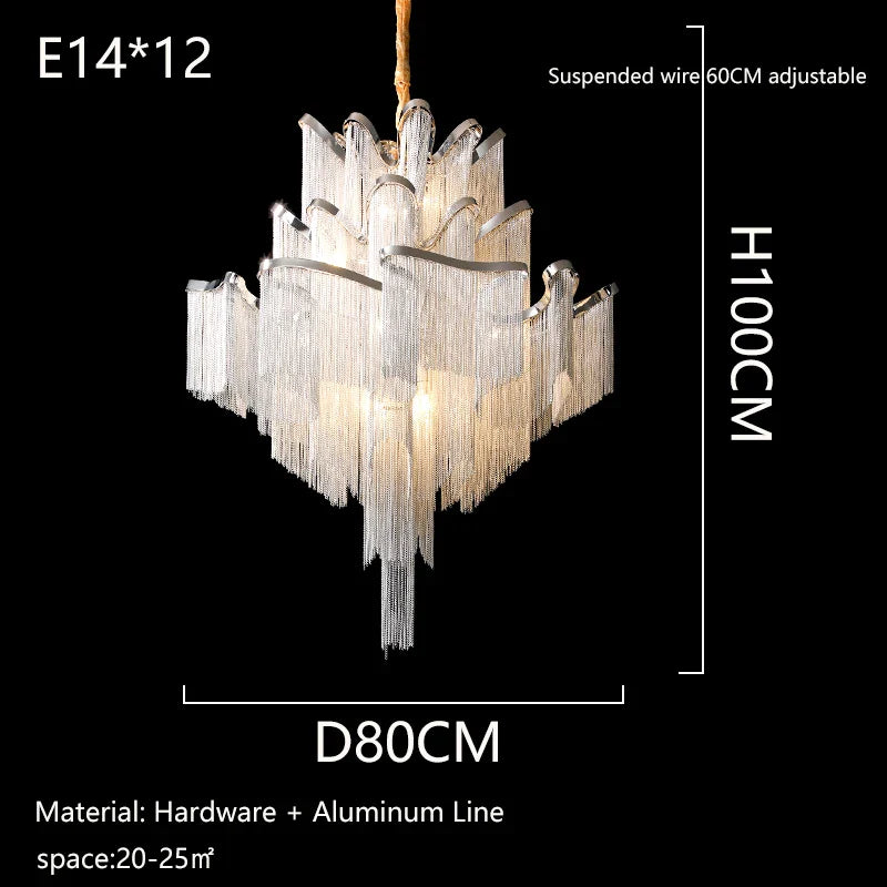 Afralia™ Tassel Chandelier: Modern LED Lighting for Living Room, Bedroom, Kitchen, Dining & Corridor