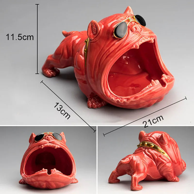 Afralia™ Cartoon Dog Ashtray | Creative Animal Resin Home Decor Gift