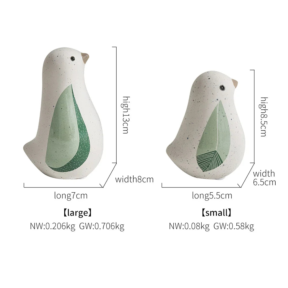 Afralia™ Chinese Bird Figurines: Modern Ceramic Sculptures for Home Decor & Wedding Gifts