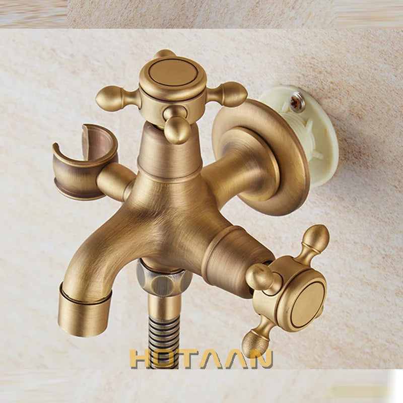 Afralia™ Antique Brass Handheld Bidet Sprayer Set - Self Cleaning Hand Sprayer for Bathroom