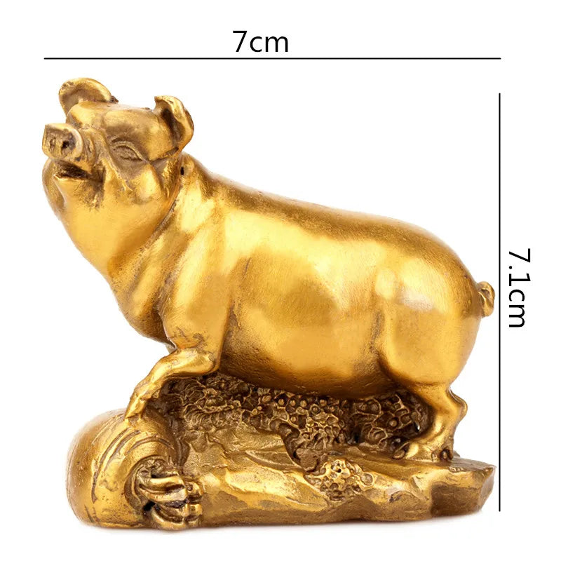 Afralia™ Retro Brass Zodiac Animal Sculpture. Chinese Modern Home Decor Craft.