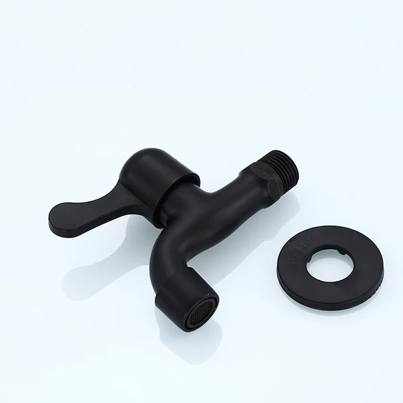 Afralia™ Antique Black Brass Wall Mount Bibcock Tap for Outdoor Garden and Washing Machine