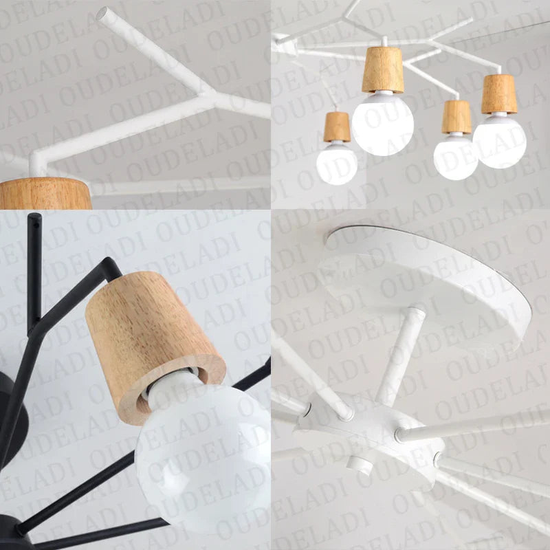 Afralia™ Loft Wooded Ceiling Lamp Retro Edison Bulb Vintage Light Fixtures