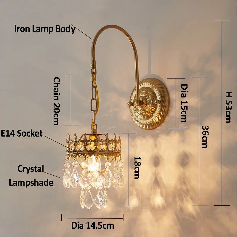 Afralia™ Crystal Wall Lamp: Luxury Lighting for Bedroom, Living Room, Hotel, Cafe, Lobby