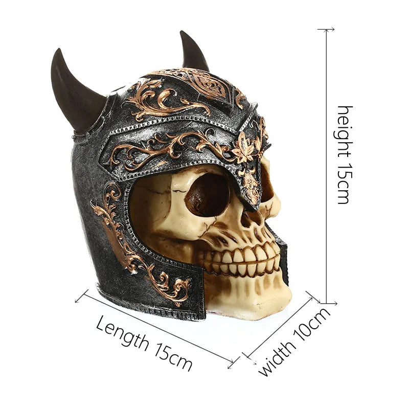 Afralia™ Resin Skull Replica Ornaments Creative Decor Sculpture for Home Fireplace Loft Craft