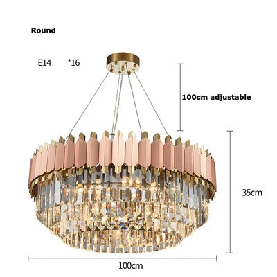 Afralia™ E14 LED Crystal Stainless Steel Rose Gold Pendant Lights
