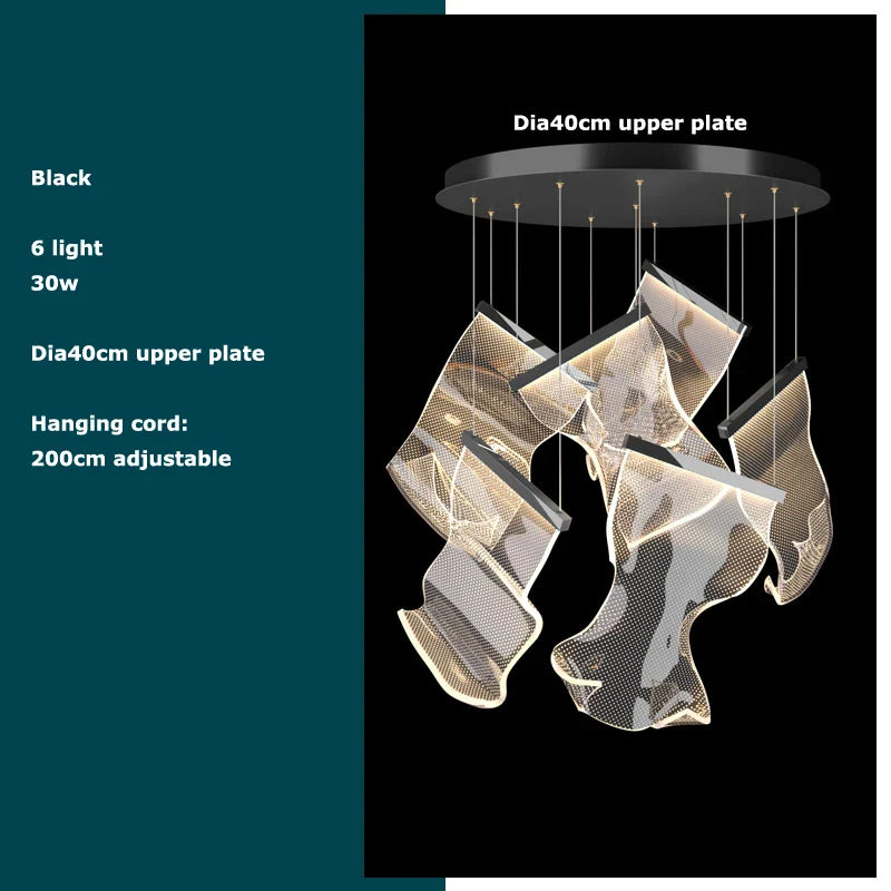 Afralia™ Black Love Chandelier Lighting for Dinning Room