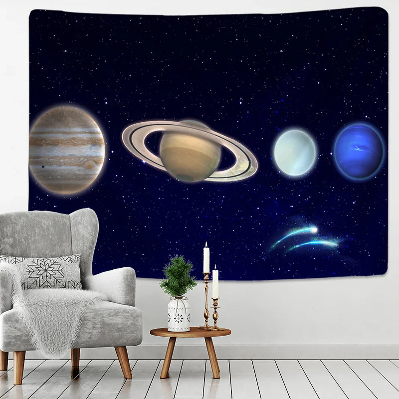 Afralia™ Starry Night Sky Tapestry - Psychedelic Boho Mandala Wall Hanging