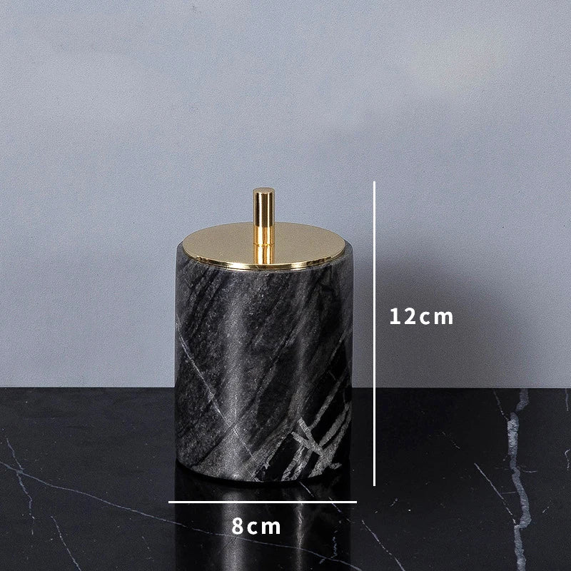 Afralia™ Ancient Wood Grain Marble Bathroom Set with Luxury Accessories