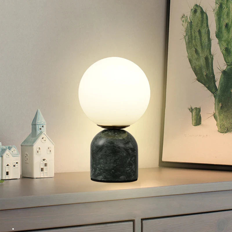 Afralia™ Nordic Marble Glass Table Lamp - Light Luxury for Living Room Bedroom