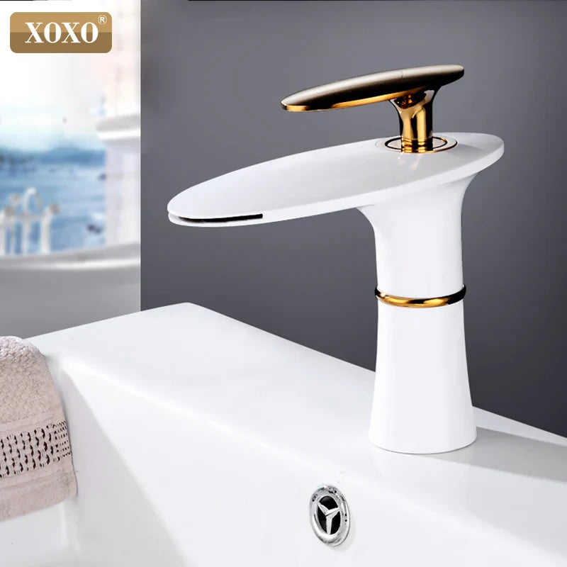 Afralia™ Waterfall Basin Faucet Single Handle Mixer Tap for Bathroom