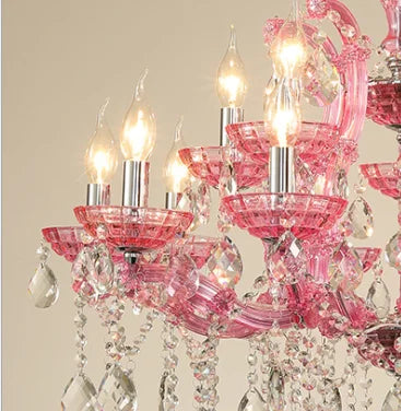 Afralia™ Modern Iron Crystal Glass Chandelier Blue Red Art Deco Lighting