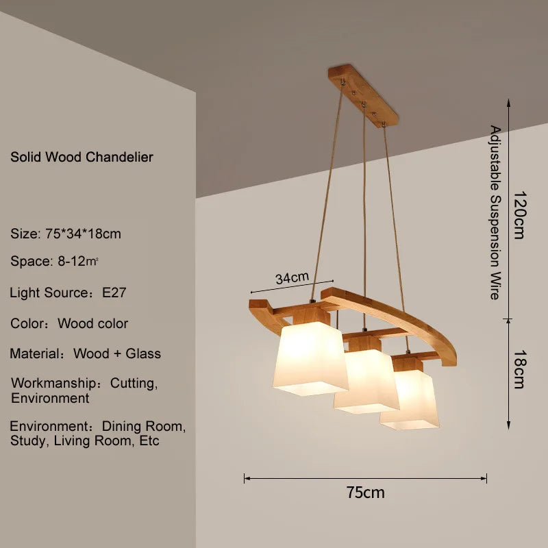 Afralia™ Nordic Wood LED Pendant Lights: Modern Japanese Style Lamps for Dining Living Room Kitchen Bar.