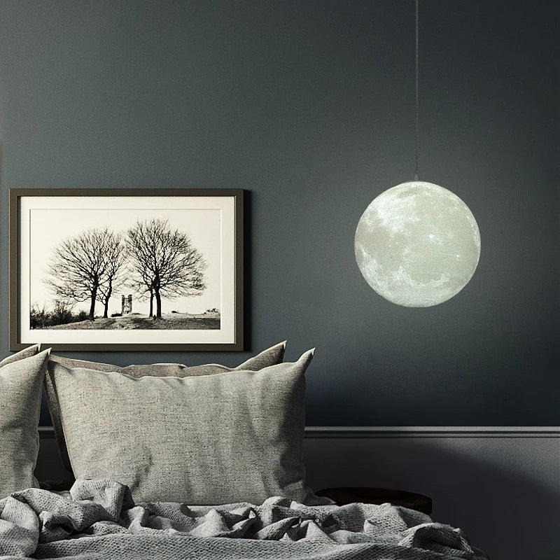 Afralia™ Moon Ball Pendant Light: Modern Nordic Hanging Fixture for Kitchen, Living Room, Bedroom