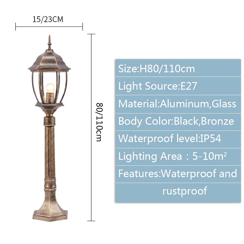 Afralia™ Outdoor Lawn Light: E27 Courtyard Path Lamp for Garden Landscape, Waterproof Design