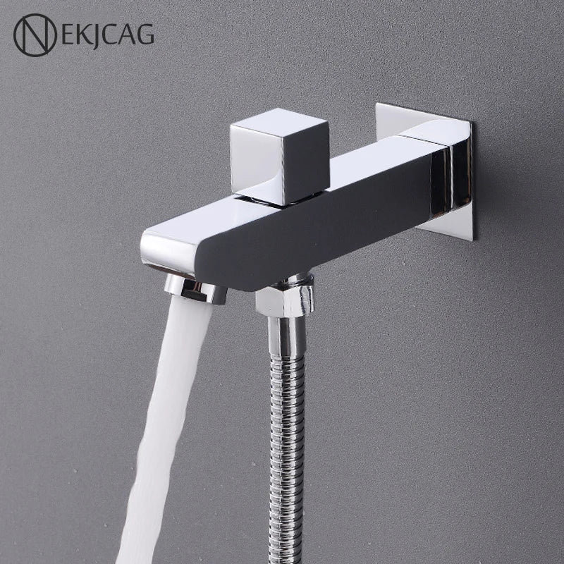 Afralia™ Brass Wall Mount Tub Spout Filler with Diverter - 2-Way Bathroom Accessory