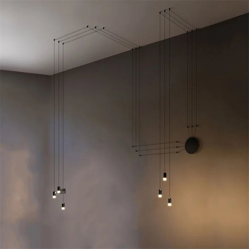 Afralia™ Long Line Black Wall Light LED Wrought Hanging Lampsiking Wall Mounted Minimalist LED Lamps