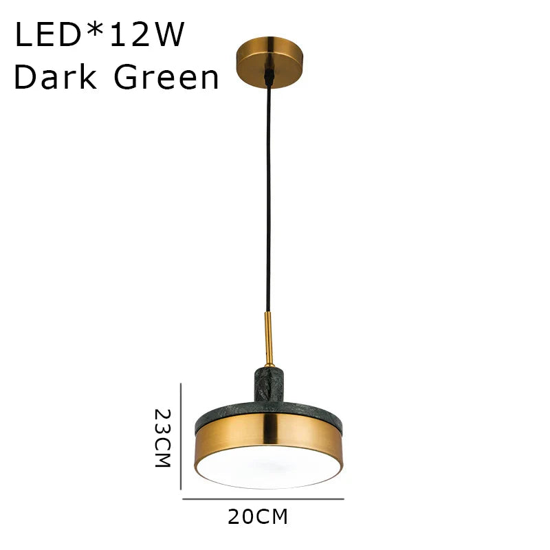 Afralia™ Marble Pendant Light LED Three-Tone Single Head Suspension Lamp