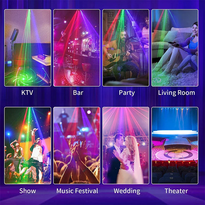 Afralia™ Laser Beam DJ Stage Light DMX512 Music Strobe Effect Party Lighting