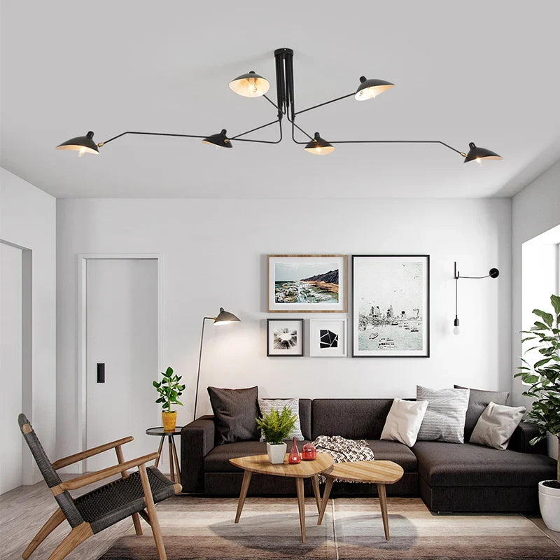 Afralia™ Nordic Iron Ceiling Chandelier Modern Industrial Light Fixtures