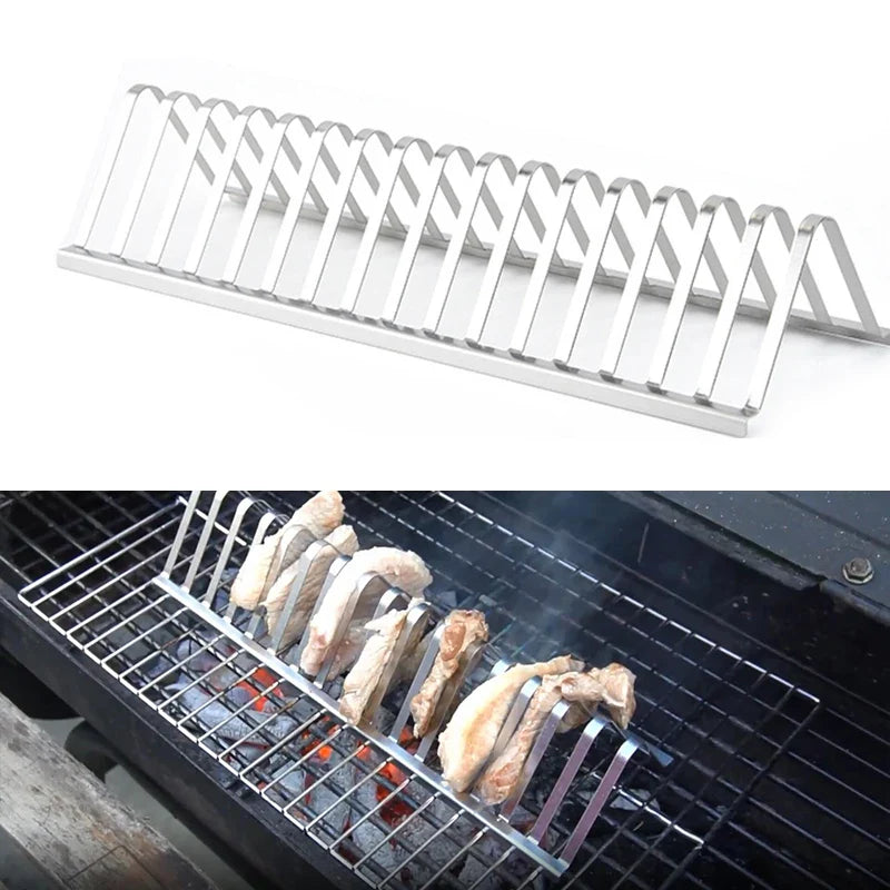 Afralia™ Stainless Steel BBQ Grill Rack for Outdoor Picnics with Portable Design.