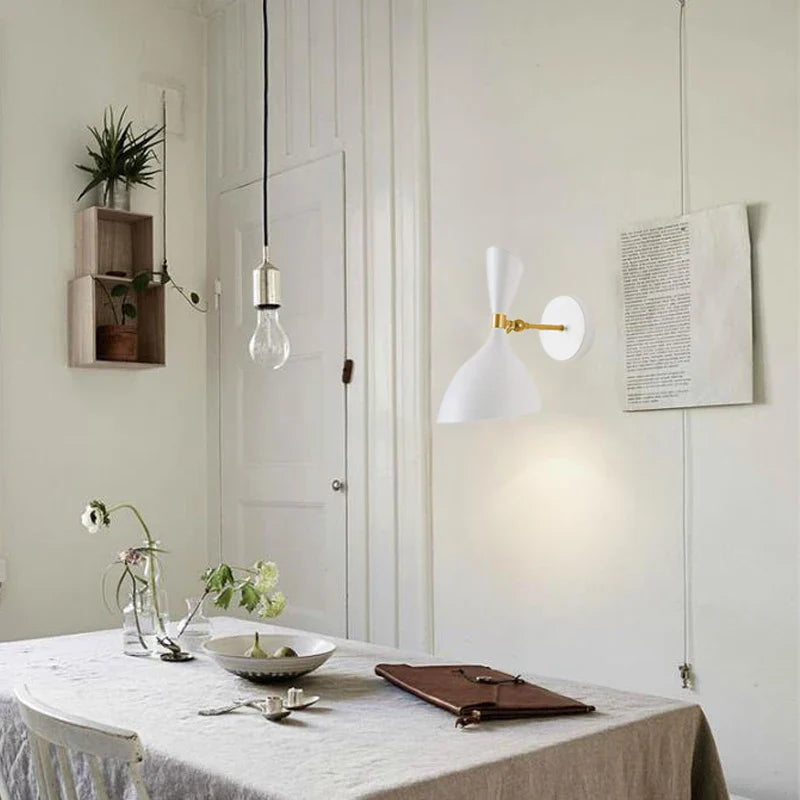 Afralia™ Black White Nordic Wall Lamps with Switch, Modern Industrial Decor Light for Living Room