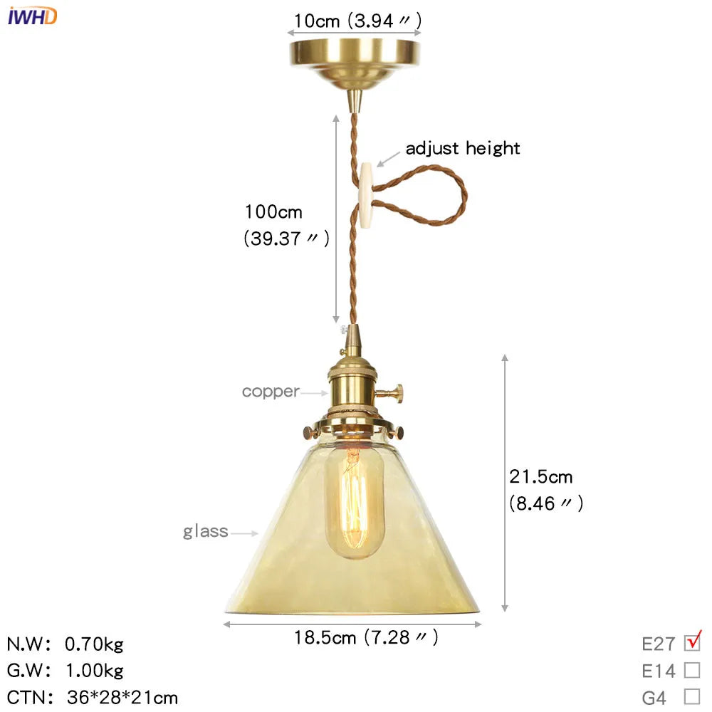 Afralia™ Nordic White Glass Pendant Lights with Japan Copper Finish