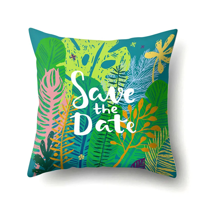 Afralia™ Green Tropical Leaves Pillow Cover - Four Season Landscape Decor