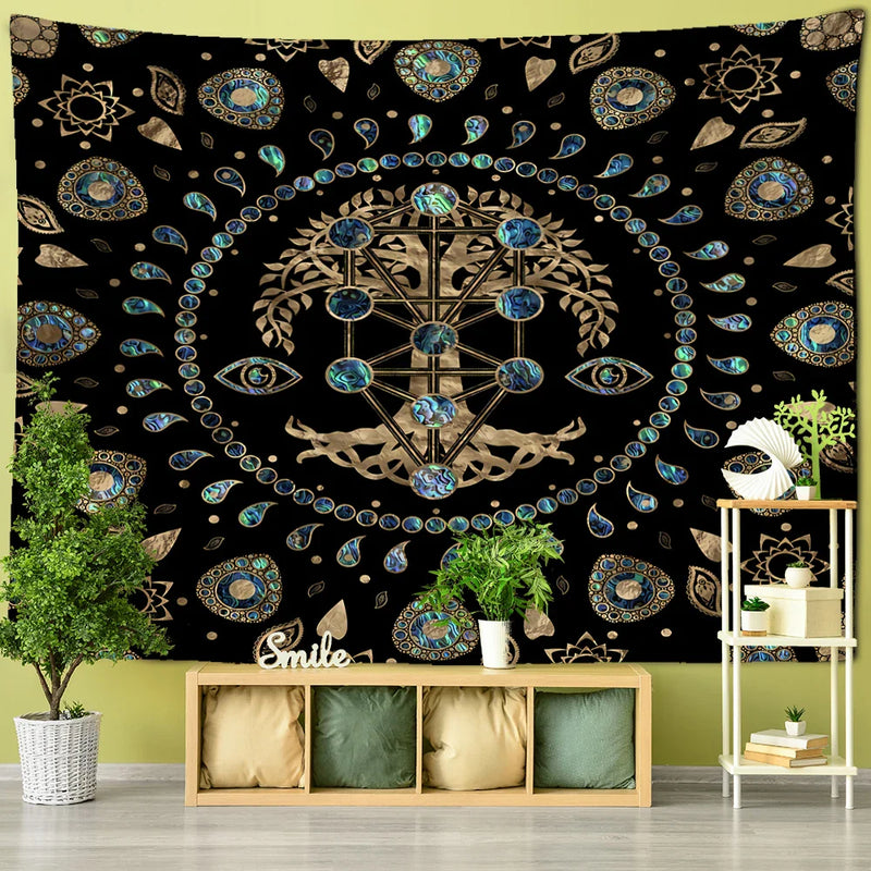 Afralia™ Psychedelic Tree of Life Cloth Tapestry Bohemian Wall Hanging Home Decor