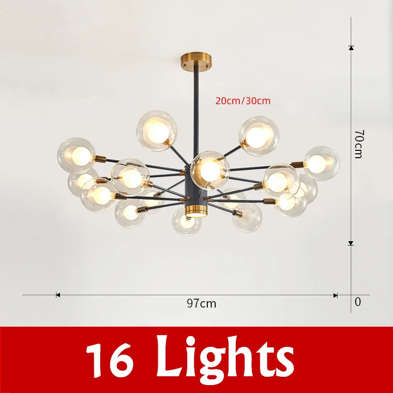 Afralia™ Glass Ball Chandelier Modern Spotlight Pendant Lamp Lighting