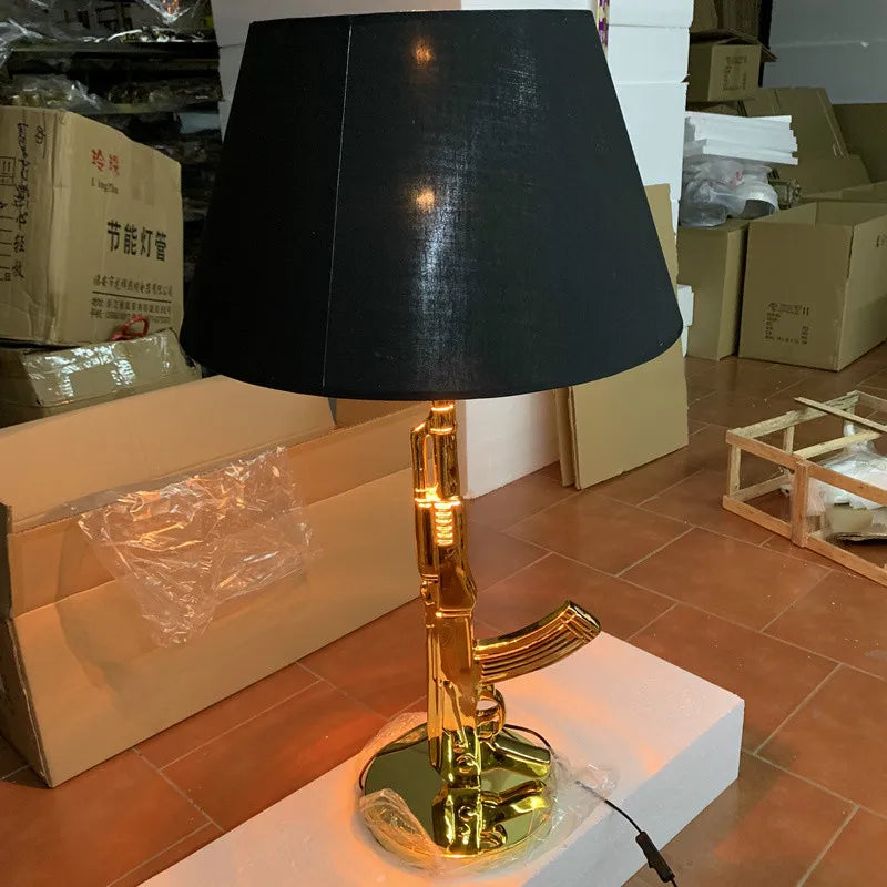 Afralia™ Luxe Gold AK47 LED Floor Lamp for Modern Living Room & Bedroom Decor