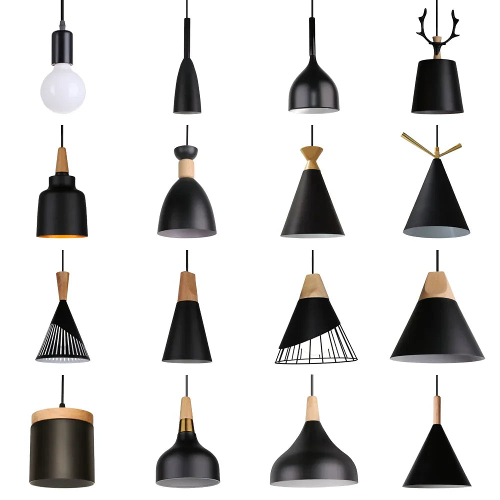 Afralia™ Nordic Aluminum Pendant Lights Modern E27 LED Hanging Kitchen Lamps Fixtures