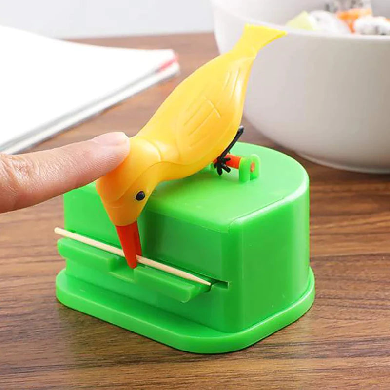 Afralia™ Small Bird Toothpick Container Automatic Dispenser Kitchen Storage Box