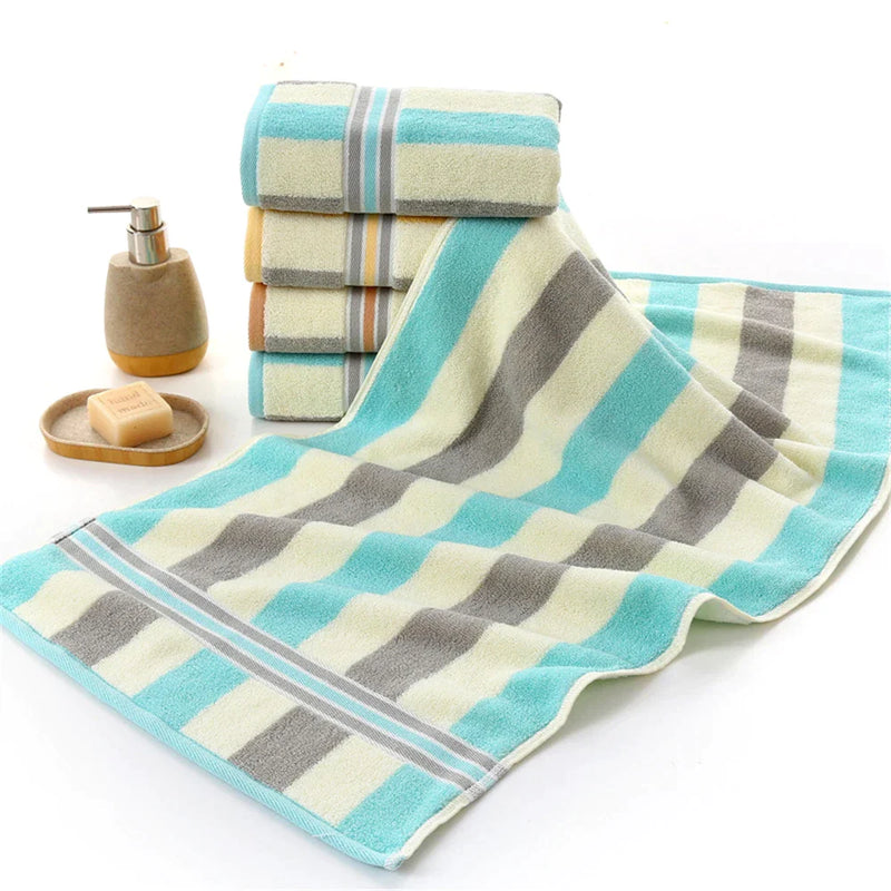 Afralia™ Striped Soft Cotton Hand Towel for Adults - High Quality