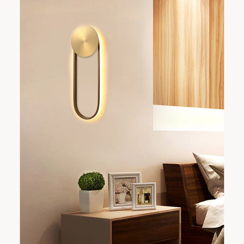 Afralia™ LED Acrylic Metal Wall Lamp: Minimalist Nordic Sconce Light for Bedroom, Living Room