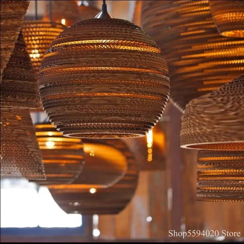 Afralia™ Chinese Paper Pendant Light for Restaurant Living Room, Southeast Asian Style
