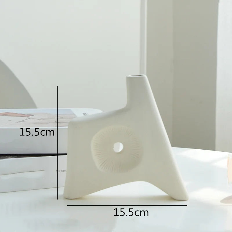 Afralia™ Rockery Hollow Coral Abstract Ceramic Vase for Flower Arrangement and Décor