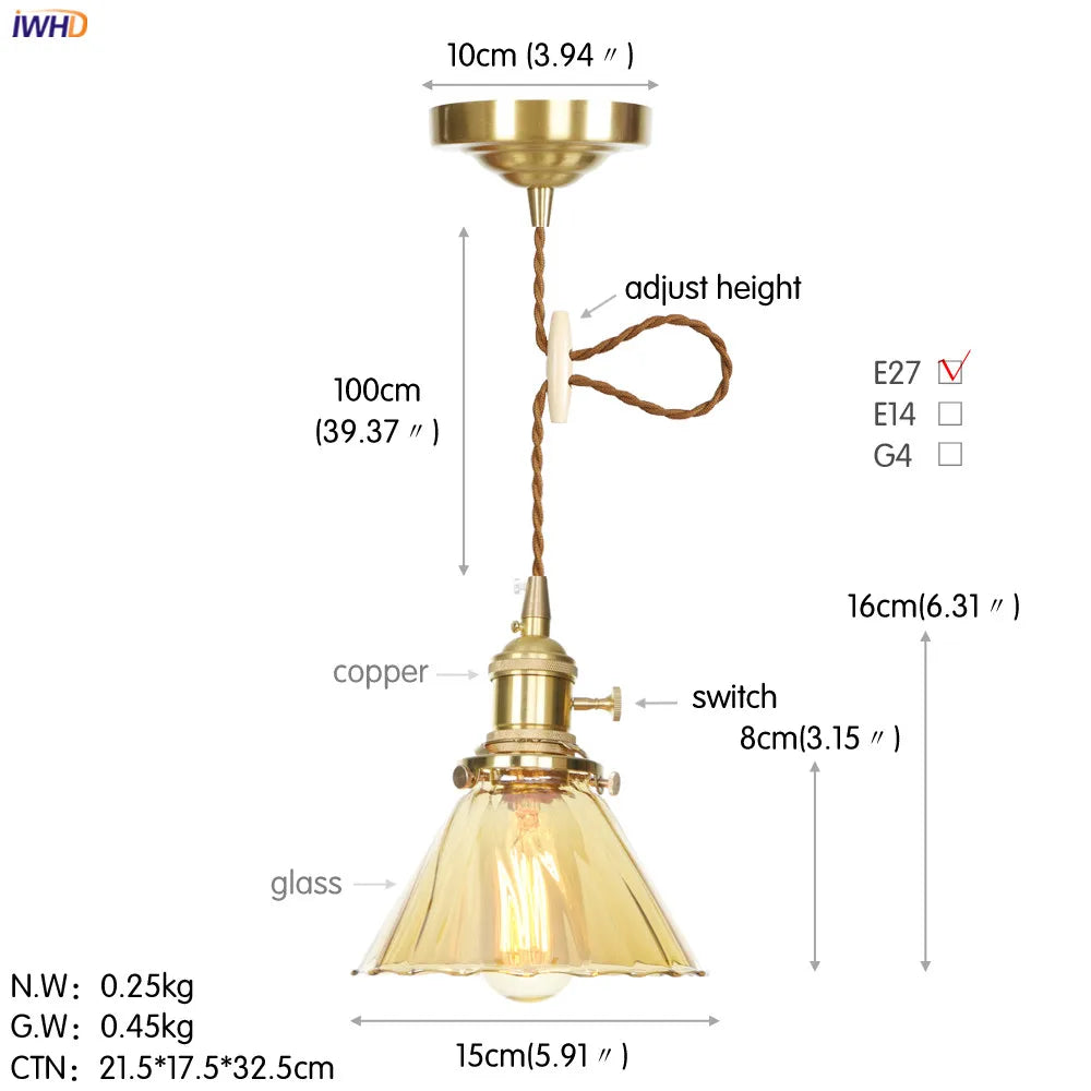 Afralia™ Nordic White Glass Pendant Lights with Japan Copper Finish