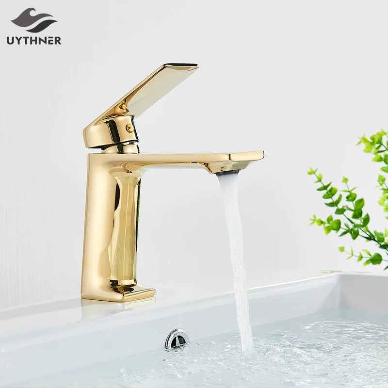 Afralia™ Single Handle Basin Faucet for Wash Basin Sink - Black Deck Mounted Mixer Tap