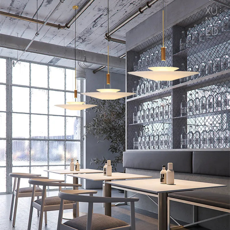 Afralia™ Nordic Flamingo Chandelier: White Light Minimalist Round Lamp for Living, Bed, Dining Room