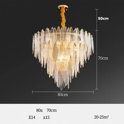 Afralia™ Art Deco Glass Iron LED Chandelier for Dinning Room