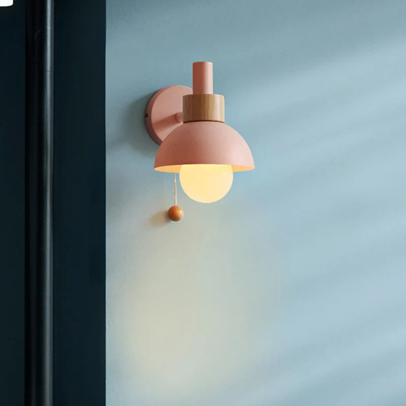 Afralia™ Wood LED Wall Lamp with Switch - Nordic Modern Sconce Lights for Home Decor