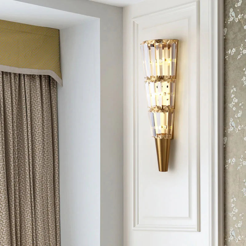 Afralia™ Crystal Torch Wall Lamp: Modern Light Luxury for Living Room, Bedroom, Study, Restaurant.