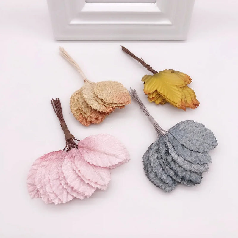 Afralia™ Silk Leaf Shaped Handmade Flower - DIY Wedding Home Decoration